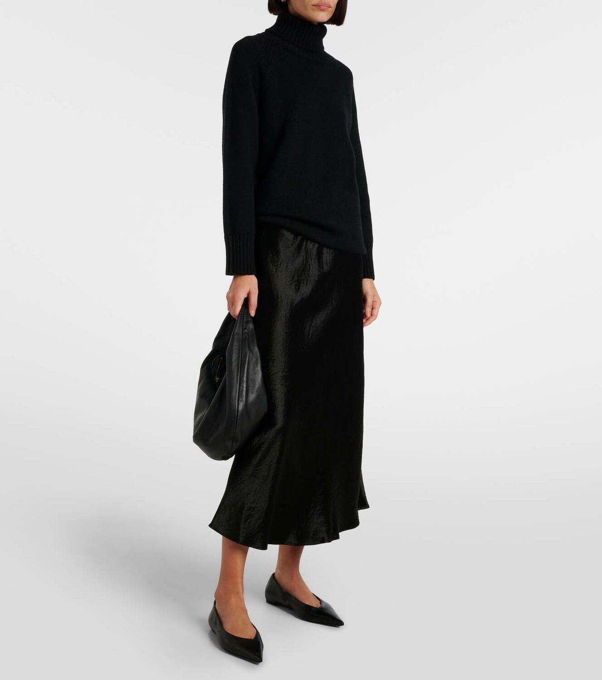MAX MARA｜SKIRTS (ALESSIO (16101017 011 / 16101017600 01 Max Mara MM Alessio Skirt in Dark Blue Satin | H-Brands