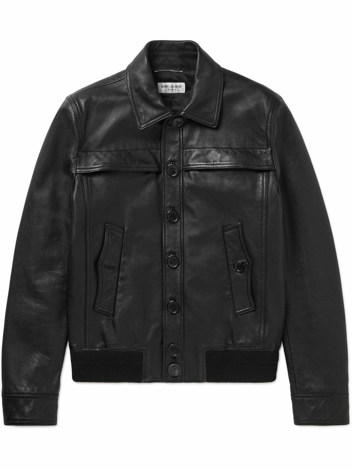 SAINT LAURENT - Padded Leather Jacket - Black Saint Laurent