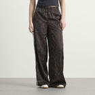 Adidas Women's Satin Wide Leg Track Pant in Earth Strata/Aurora Coffee