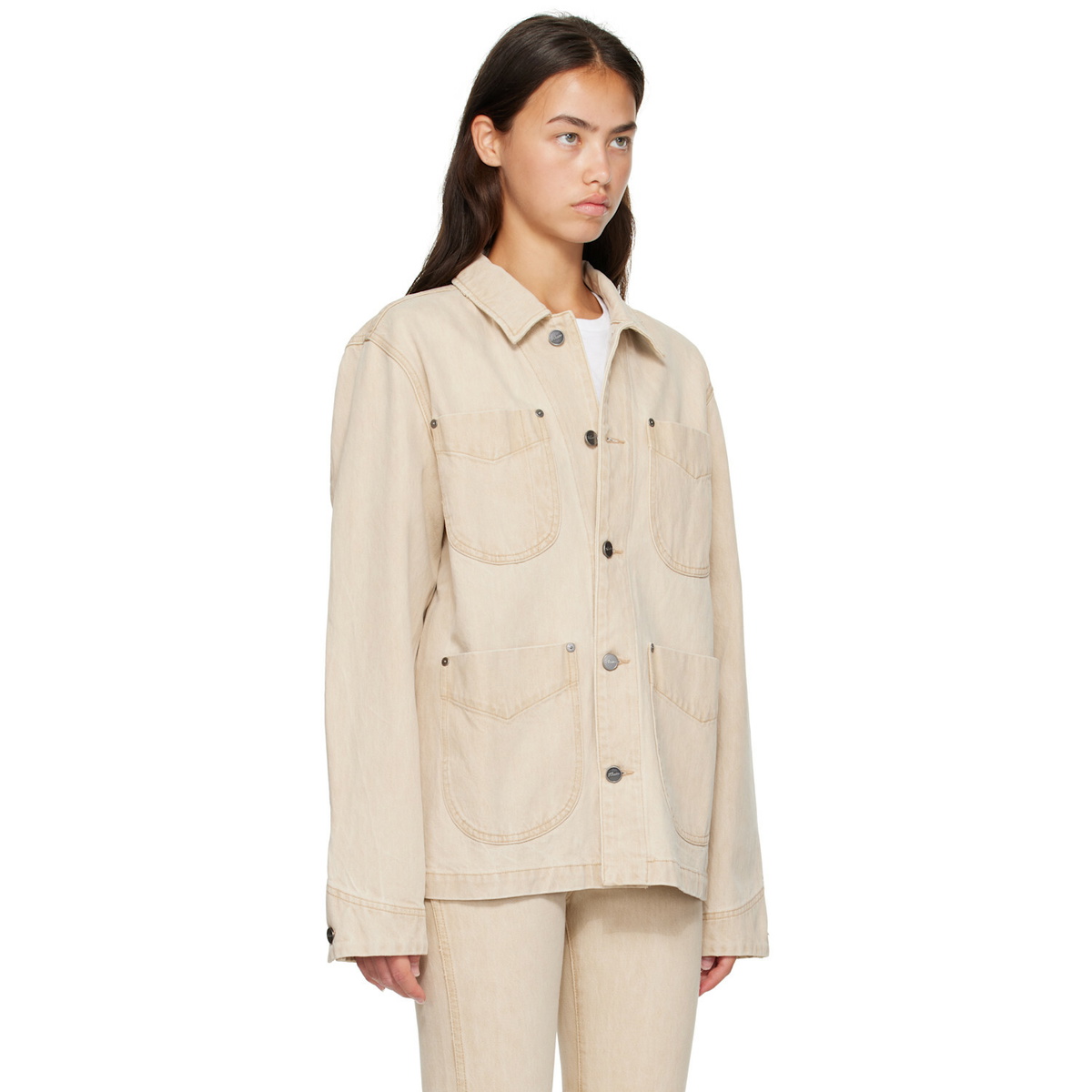 KHAITE Beige Wyatt Denim Jacket