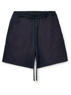 Fear of God - Wide-Leg Shell-Trimmed Cotton-Jersey Drawstring Shorts - Blue