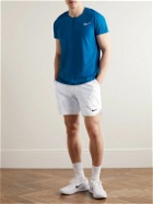 Nike Tennis - NikeCourt Slam Straight-Leg Layered Printed Dri-FIT Shorts - Gray