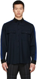 Burberry Navy Wool Twill Shirt