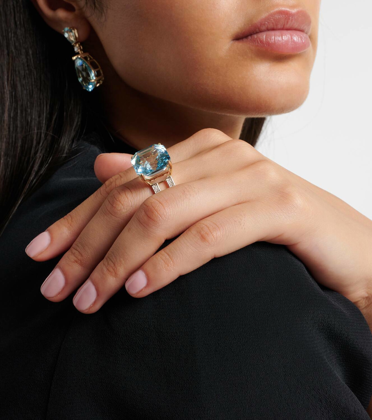 Mateo 14kt gold ring with topaz and diamonds