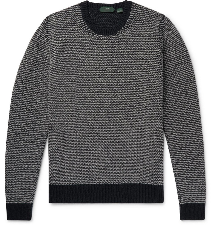 Photo: Incotex - Striped Wool Sweater - Gray