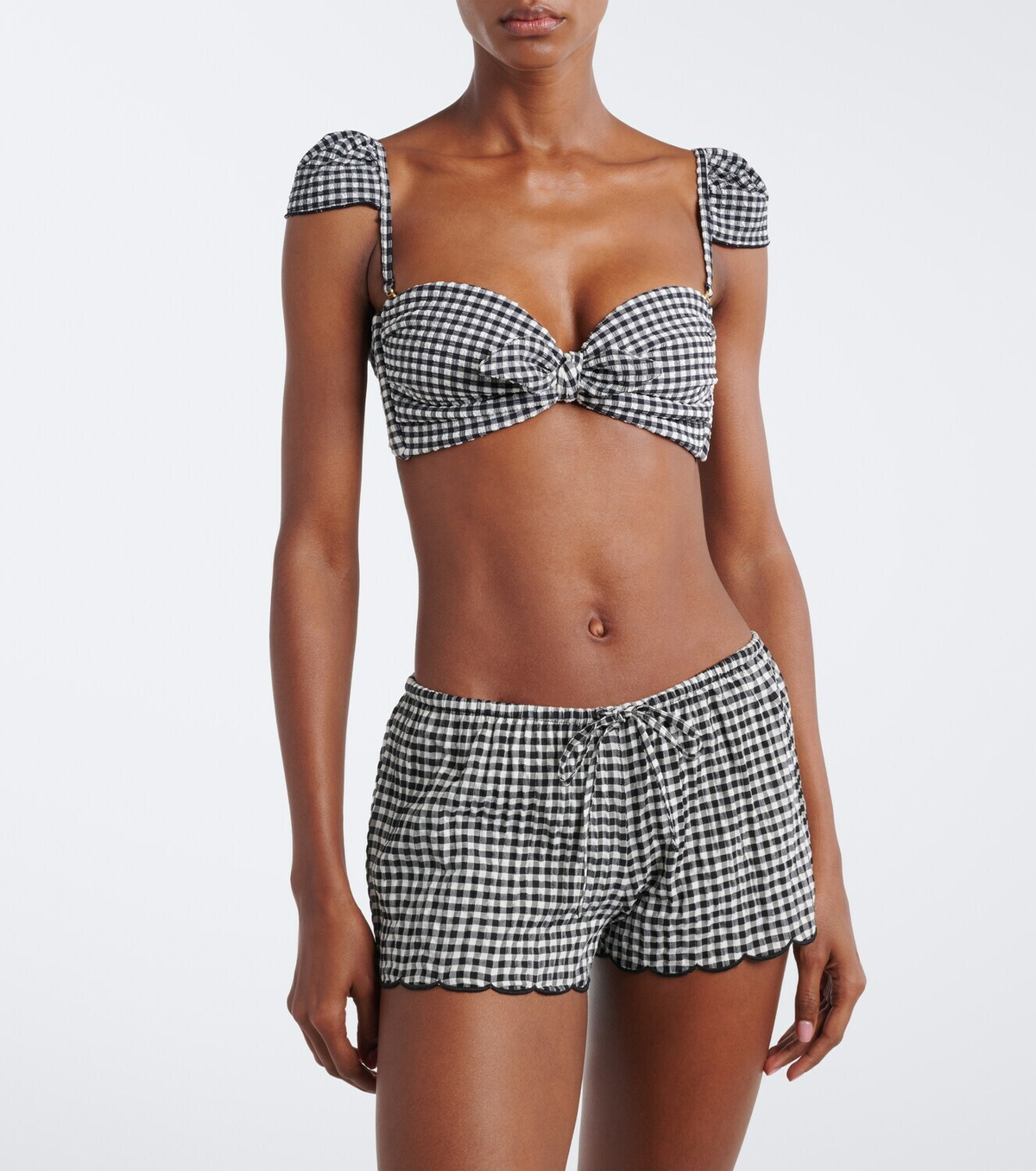 Montce Cabana gingham seersucker bikini top