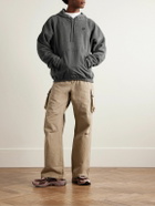 Nike - Club Nylon-Trimmed Logo-Embroidered Fleece Hoodie - Gray