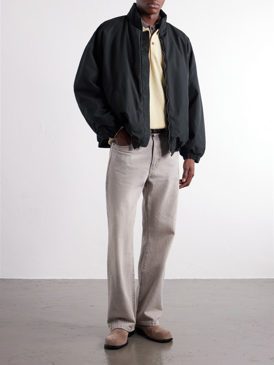 ssstein - Gathered Cotton-Blend Shell Jacket - Black
