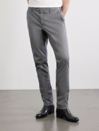 Canali - Slim-Fit Stretch Cotton-Blend Gabardine Trousers - Gray