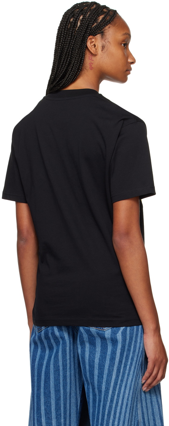 Moschino Black Embroidered Graphic T-Shirt
