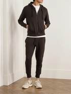 Kingsman - Logo-Embroidered Cotton and Cashmere-Blend Jersey Zip-Up Hoodie - Brown