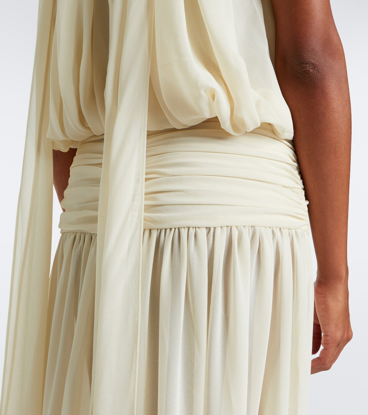 De La Vali Cruz draped chiffon maxi dress