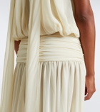 De La Vali Cruz draped chiffon maxi dress