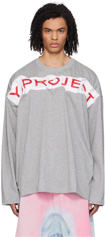 Photo: Y/Project Gray Draped Long Sleeve T-Shirt