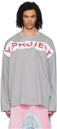 Y/Project Gray Draped Long Sleeve T-Shirt