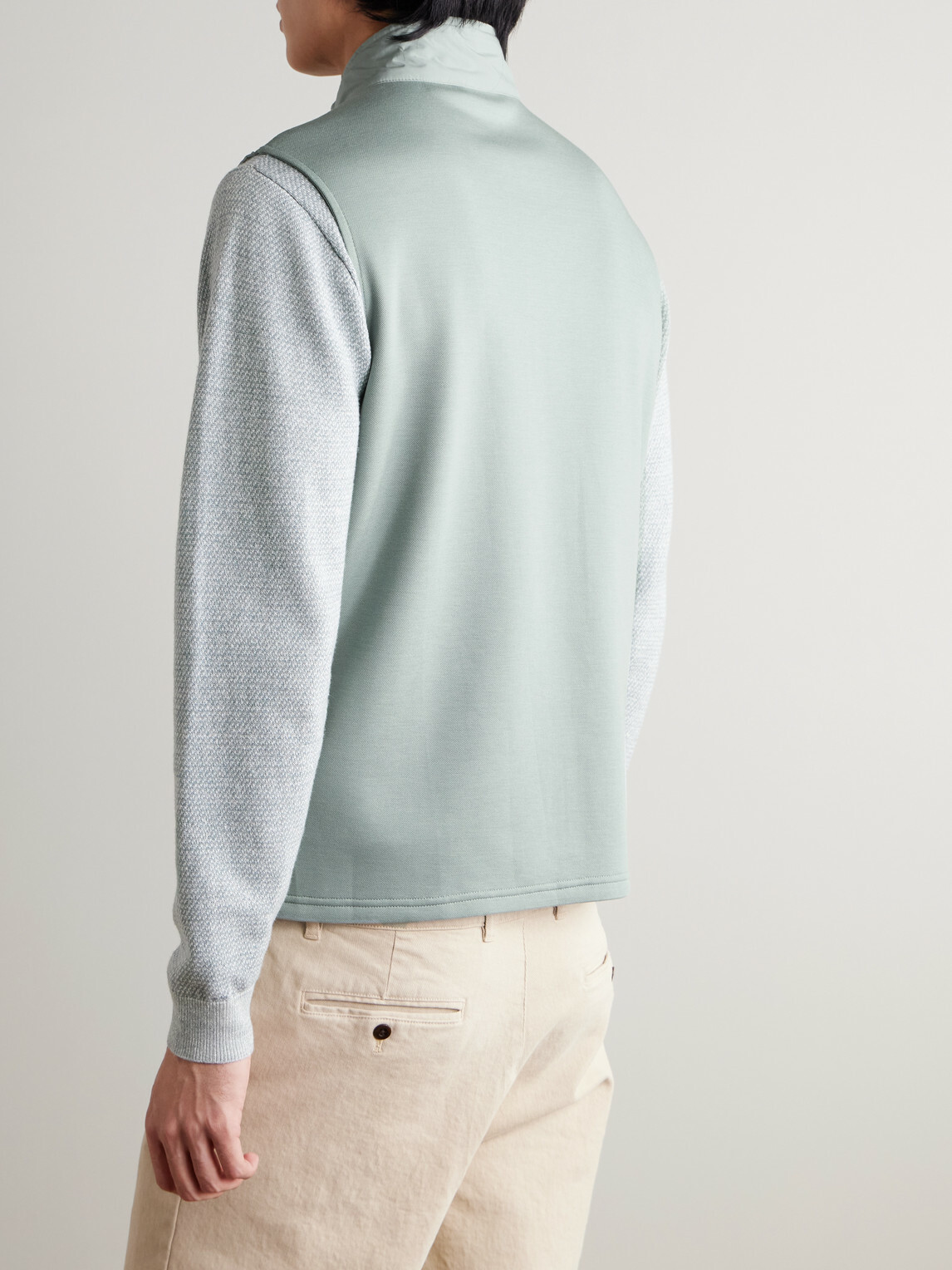 Peter Millar - Winsome Hybrid Quilted Striped Shell and Piqué Gilet - Green