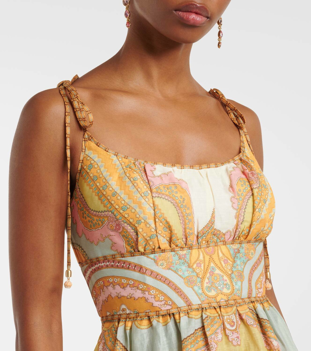 ZIMMERMANN ジマーマン ワンピース Maxine paisley linen 998254 Maxine paisley linen maxi dress in multicoloured