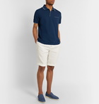 Loro Piana - Contrast-Tipped Stretch-Cotton Piqué Polo Shirt - Blue