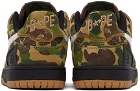 BAPE Beige & Green Faux-Suede Camo STA Sneakers