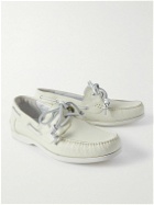 Manolo Blahnik - Sidmouth Full-Grain Leather Boat Shoes - Neutrals