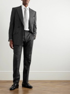 TOM FORD - Slim-Fit Tapered Pinstriped Wool-Flannel Suit Trousers - Gray
