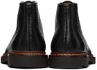 Lemaire Black Leather Zipped Boots