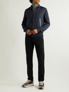 TOM FORD - Panelled Ribbed Wool and Shell Zip-Up Cardigan - Blue