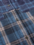 John Elliott - Frayed Checked Cotton-Flannel Shirt - Blue