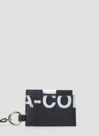 Typographic Leather Card Holder in Black