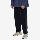 Beams Plus Men's 2 Pleat Corduroy Pant in Navy