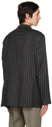 Acne Studios Gray Double-Breasted Pinstripe Blazer