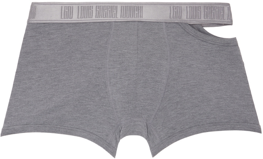 LGN Louis Gabriel Nouchi Gray Asymmetrical Opening Boxers