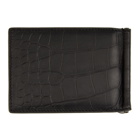 Balenciaga Black Croc B. Bill Clip Square Wallet