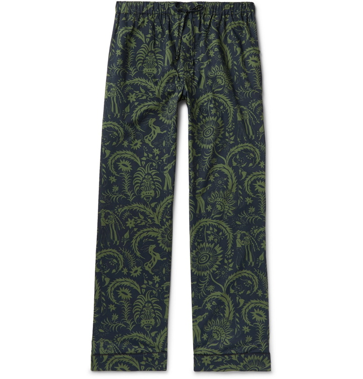 Photo: Desmond & Dempsey - Printed Cotton Pyjama Trousers - Green