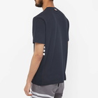 Thom Browne Men's Side Four Bar Pique T-Shirt in Navy