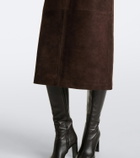 Nour Hammour Alana suede pencil skirt