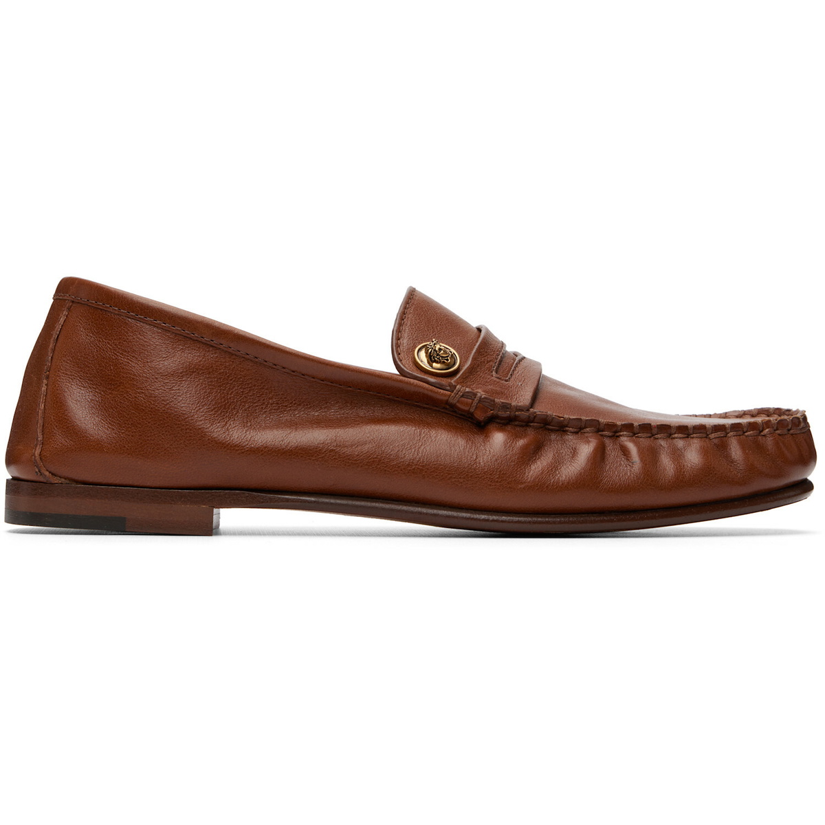 Versace Tan Guanto Leather Loafers