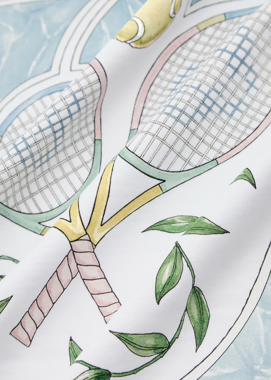 Tシャツ・カットソー Casablanca COTTON KNIT TENNIS SHIRT Casablanca Tennis Club Icon Organic Cotton T-shirt | White