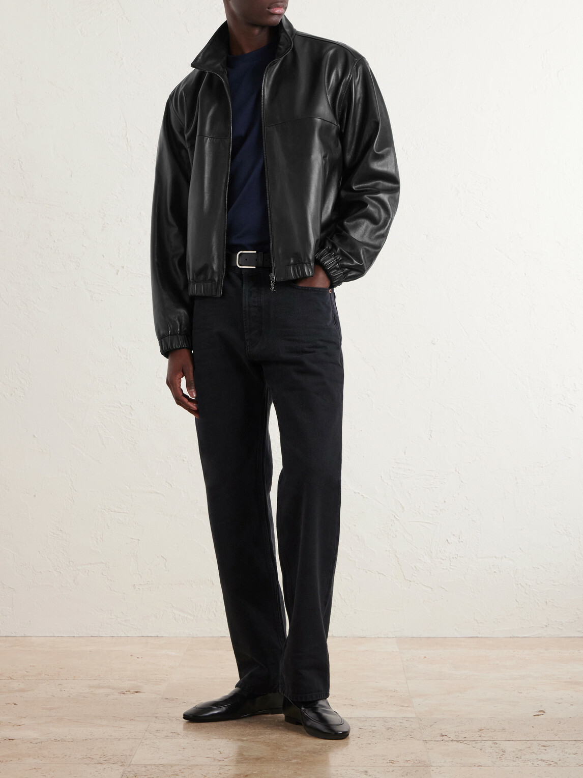 SAINT LAURENT - Leather Blouson Jacket - Black