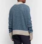 Jacquemus - Pierre Distressed Colour-Block Ribbed Merino Wool Sweater - Blue