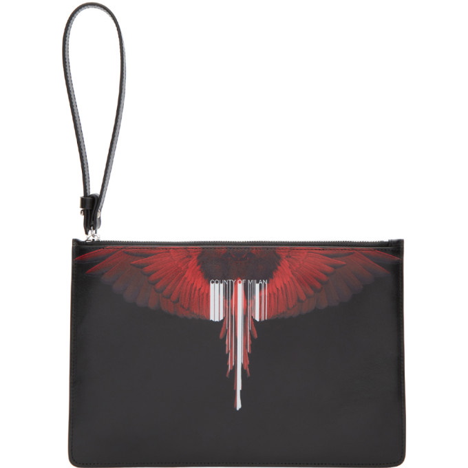 Photo: Marcelo Burlon County of Milan Black and Red Wing Barcode Pouch