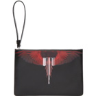 Marcelo Burlon County of Milan Black and Red Wing Barcode Pouch