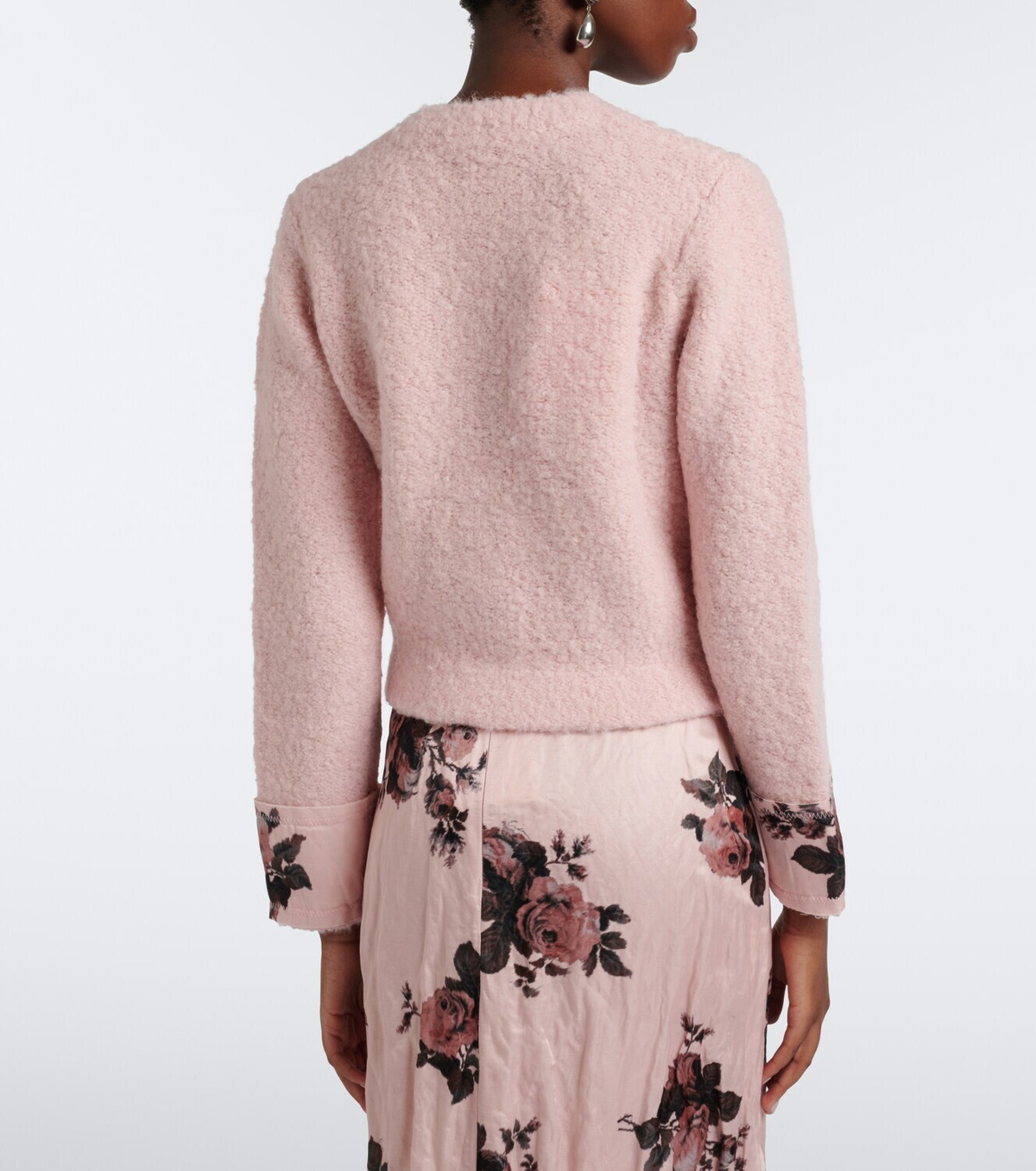 Erdem Floral wool and alpaca bouclé cardigan