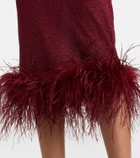 Oséree Lumière feather-trimmed midi dress
