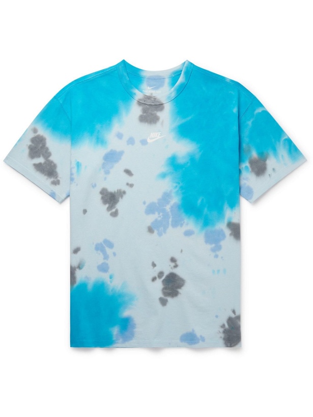 Photo: Nike - NSW Logo-Print Tie-Dyed Cotton-Jersey T-Shirt - Blue