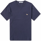 Maison Kitsuné Men's Profile Fox Patch Pocket T-Shirt in Navy