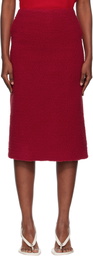Pushbutton Red Fleece Combi H-Line Midi Skirt