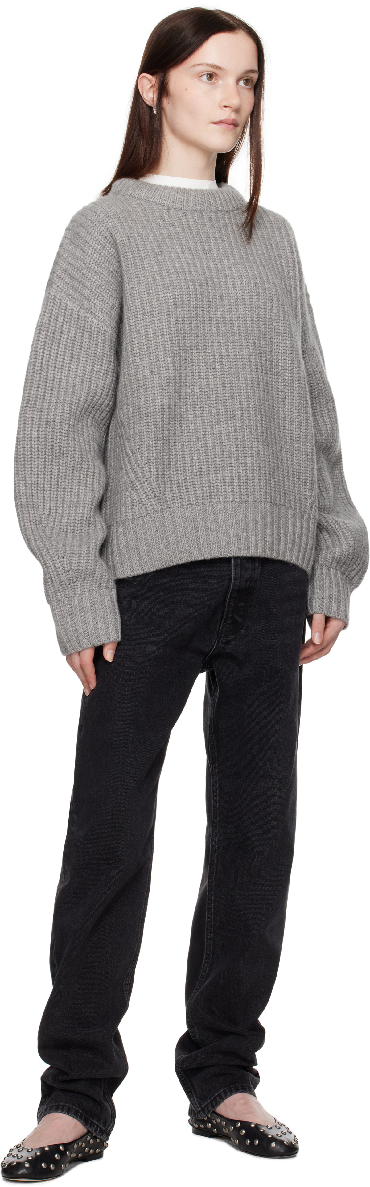 Aya Muse Gray Crewneck Sweater