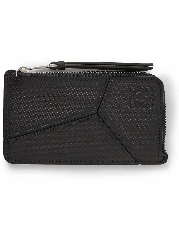 Photo: Loewe - Puzzle Logo-Debossed Textured-Leather Zipped Cardholder