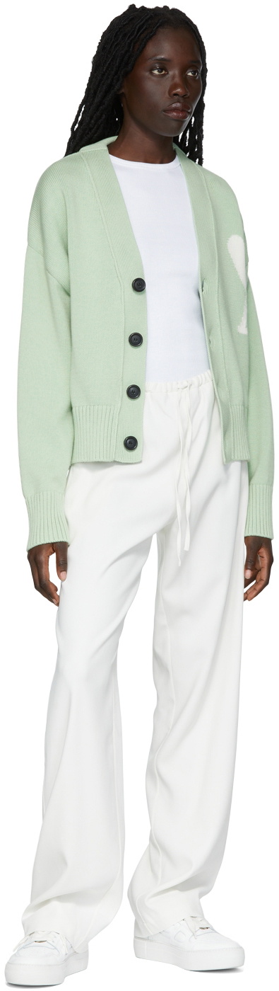 AMI Paris Green Ami De Cœur Cardigan